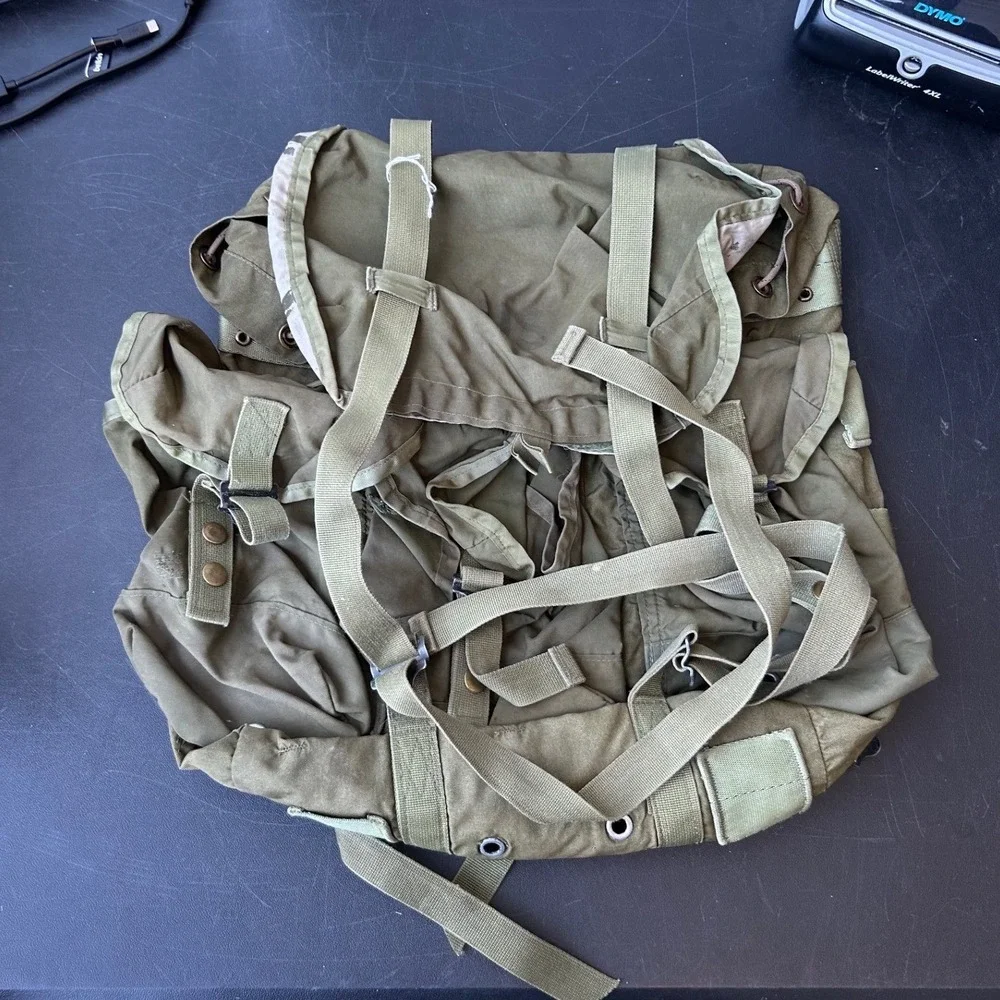 Vintage Military ALICE Field Pack Rucksack Olive Drab Canvas Backpack USA Made